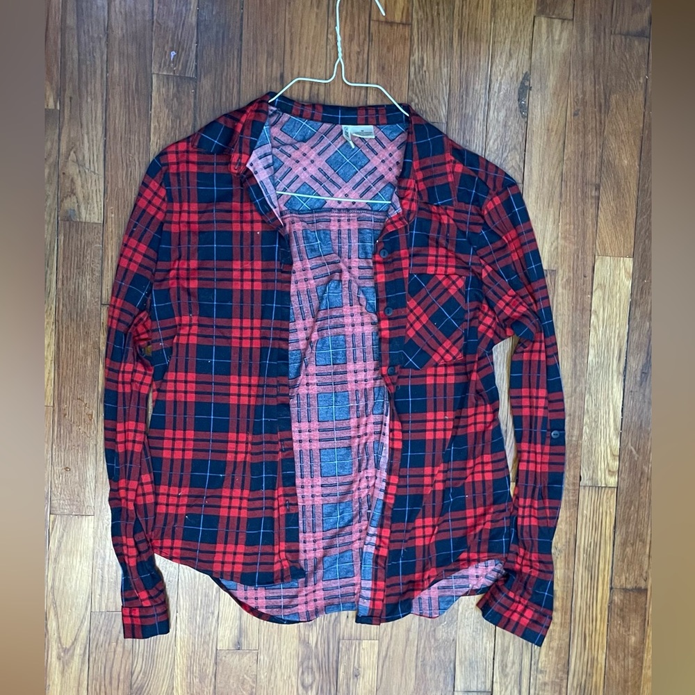 red and purple flannel